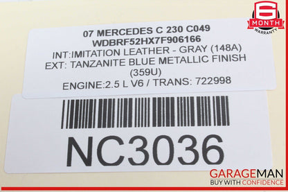 01-07 Mercedes W203 C230 Center Console A/C AC Heater Air Vent Trim Gray OEM