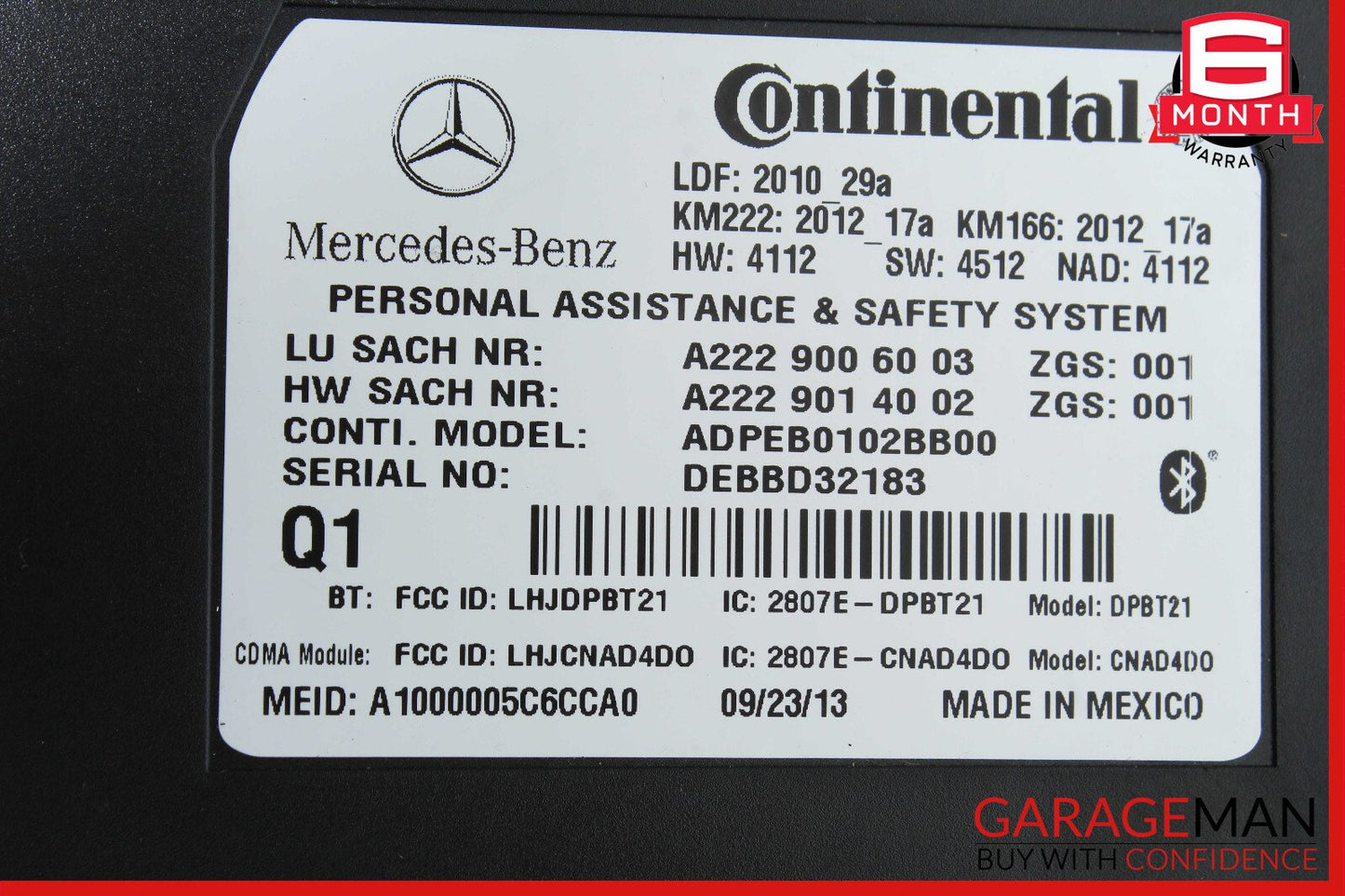10-16 Mercedes W204 C250 SLK250 E350 Communication Control Module OEM