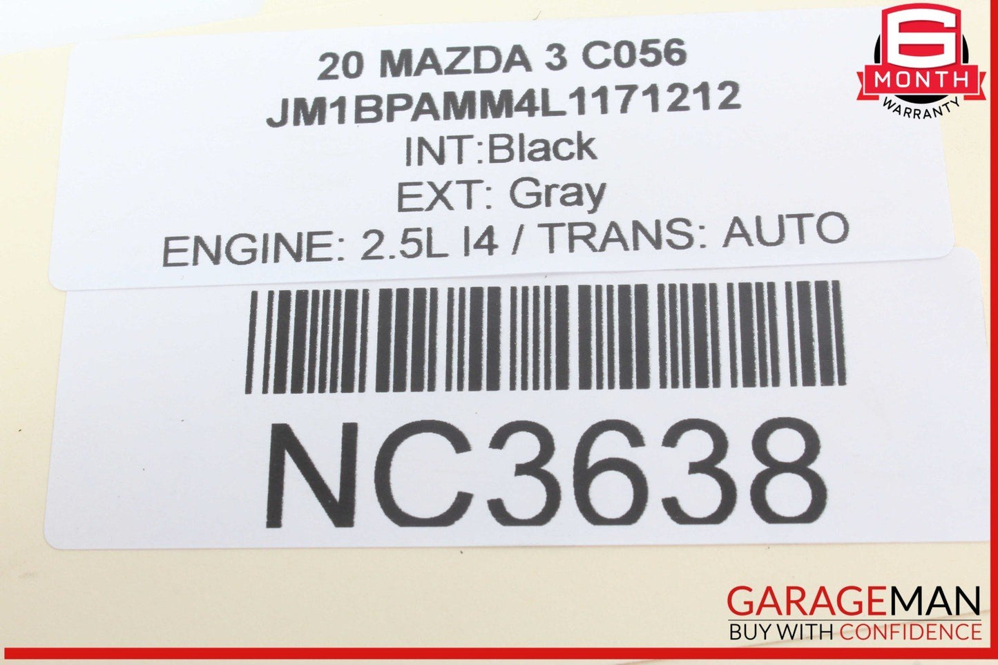 19-23 Mazda 3 Front Upper Windshield Interior Rear View Mirror Black OEM