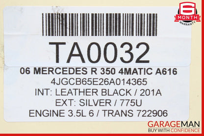 06-10 Mercedes R350 CLK350 E350 Front Left Engine Timing Chain Valve Cover Plate