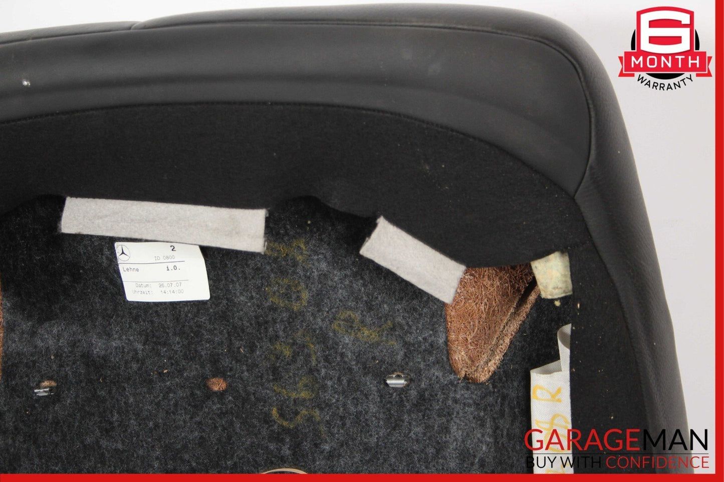 08-13 Mercedes W221 S63 AMG Front Right Passenger Upper Top Seat Cushion Black