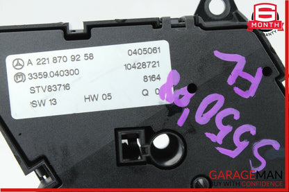 07-13 Mercedes W221 S550 CL550 Front Left Seat Adjust Controller Switch Set