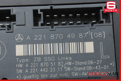 07-13 Mercedes W221 S550 S65 S63 AMG Front Left Side Under Seat Controller Unit