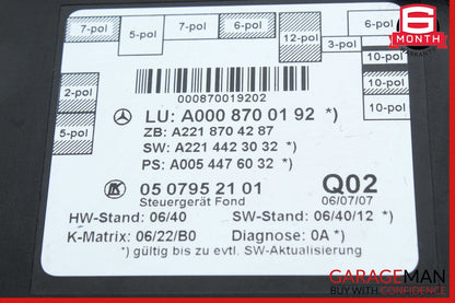 07-13 Mercedes W221 S450 S550 Rear Right or Left Side Door Control Module Unit
