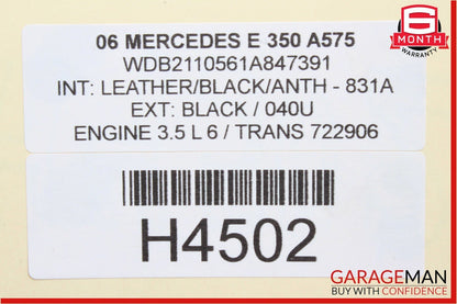 03-06 Mercedes W211 E320 E350 Rear Right Passenger Side Door Audio Sound Speaker