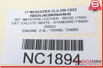 14-19 Mercedes W117 CLA250 Rear Right Side Exterior Door Handle Keyless Go OEM