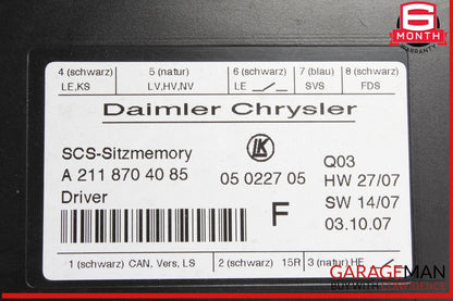 03-11 Mercedes W211 E350 Front Left Side Seat Control Module 2118704085 OEM