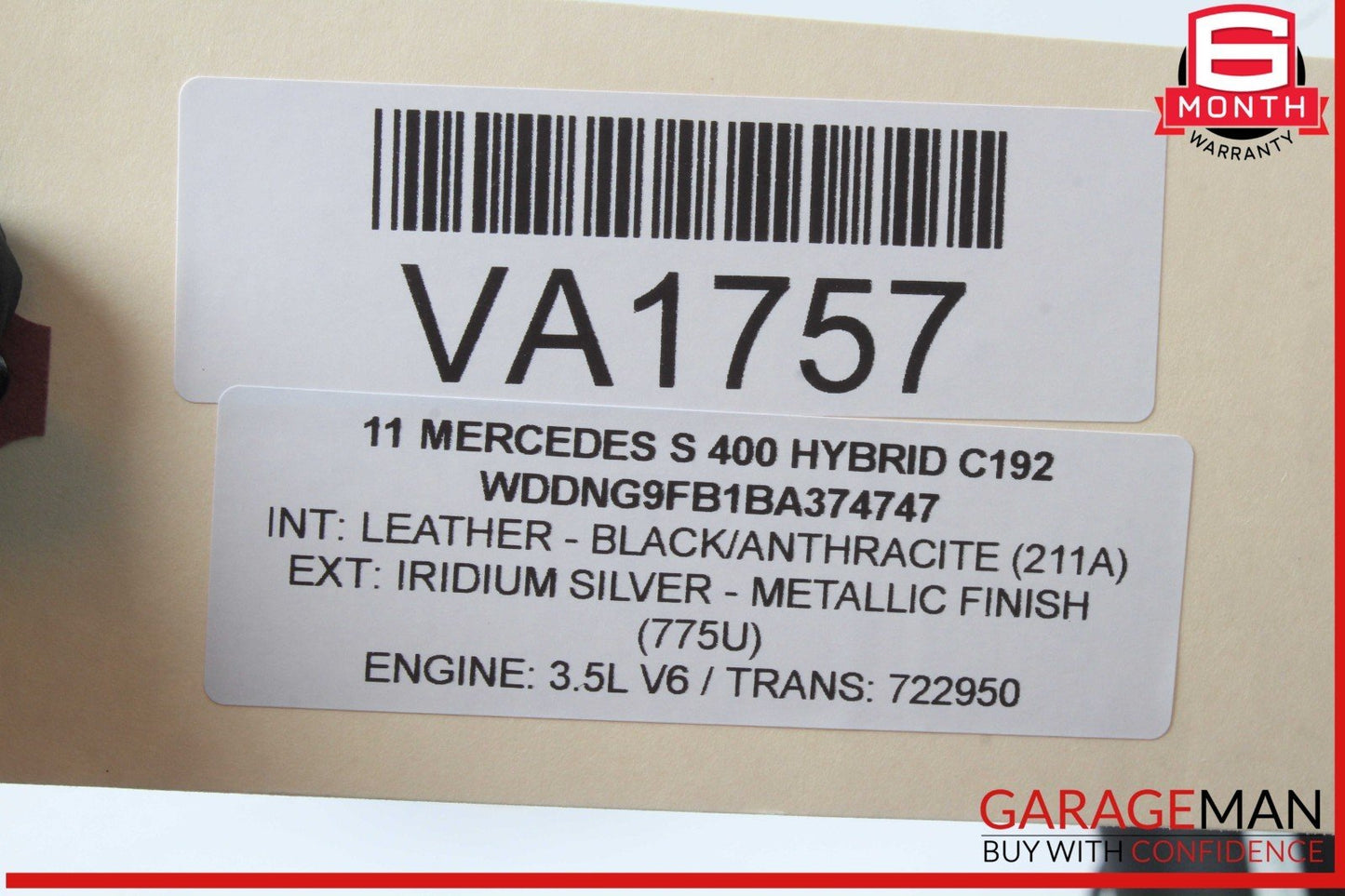 07-13 Mercedes W221 S400 S450 S550 Seat Belt Rear Left Driver Side Black OEM
