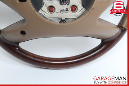 10-13 Mercedes W221 S550 S600 Steering Wheel w/ Paddle Shifters Brown Wood OEM