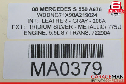 07-13 Mercedes W221 S550 Front Right Passenger Side Door Control Module Unit OEM