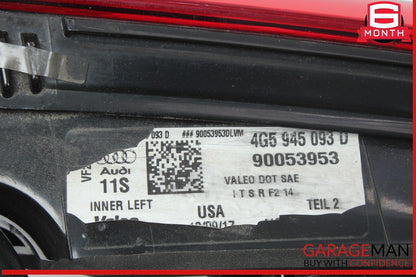 16-18 Audi S6 A6 Rear Left Driver Side Inner Tail Light Lamp LED 4G5945093B OEM