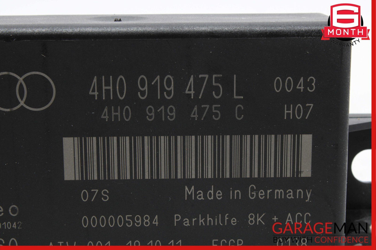 12-18 Audi A7 Park Parking Assist Control Module Unit 4H0919475L OEM