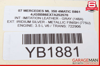 06-13 Mercedes W164 ML350 ML500 Window Regulator Motor Front Right Side OEM