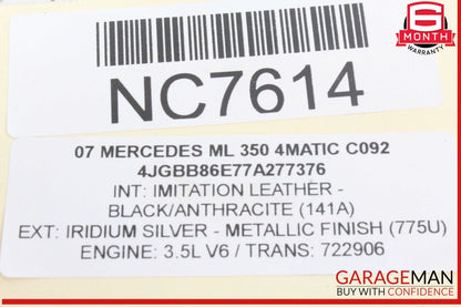 06-09 Mercedes W164 ML350 4MATIC Front Left Side Foglight Fog Light Trim Cover