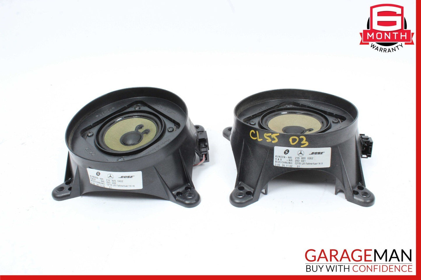 00-06 Mercedes W215 CL55 AMG Rear Right & Left Door Speaker Tweeter Speakers Set
