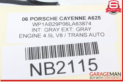 03-10 Porsche Cayenne S 957 Front Right Side Sunvisor Sun Visor Shade Gray OEM