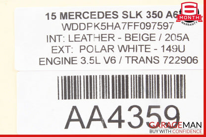 12-16 Mercedes R172 SLK350 Auto Dim Dimming Rear View Mirror Homelink Black OEM