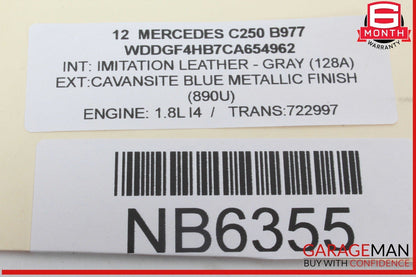 12-14 Mercedes W204 C250 C300 C350 Rear Left Side Exterior Door Handle OEM