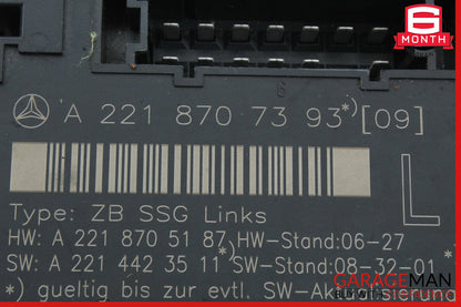 07-13 Mercedes W221 S550 S63 Front Left Driver Side Under Seat Control Unit OEM