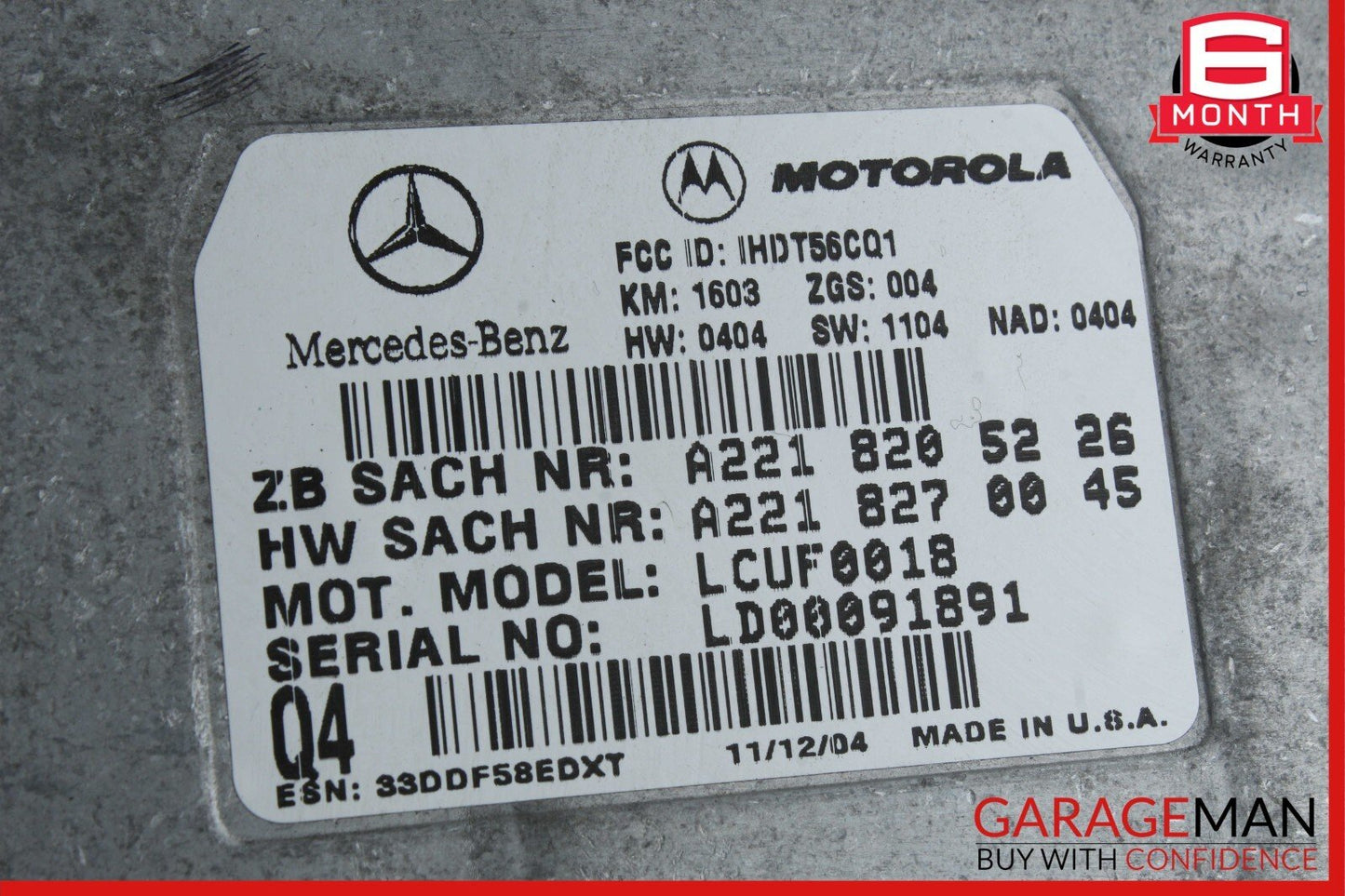 06-14 Mercedes W219 CLS500 SL550 S550 Voice Communication Control Module OEM
