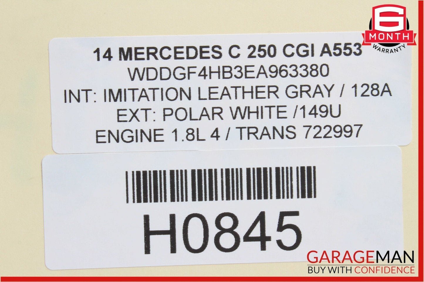 12-14 Mercedes W204 C250 Rear Left Side Keyless Go Exterior Door Handle White