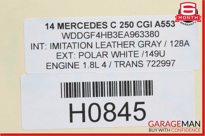 12-14 Mercedes W204 C250 Rear Left Side Keyless Go Exterior Door Handle White