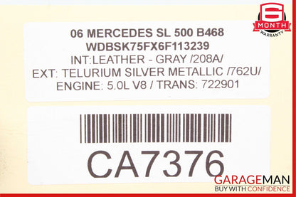 00-08 Mercedes R230 SL500 Pressure Relief Valve ABC Hydraulic Suspension OEM