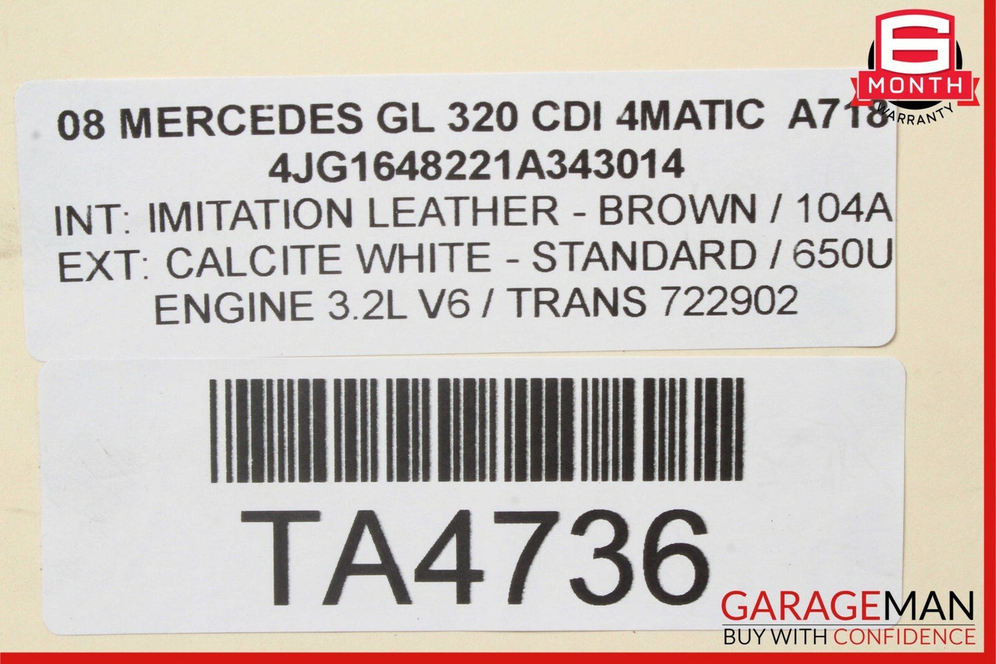 06-12 Mercedes X164 GL320 Rear Right / Left Half Drive Axle Shaft Driveshaft OEM