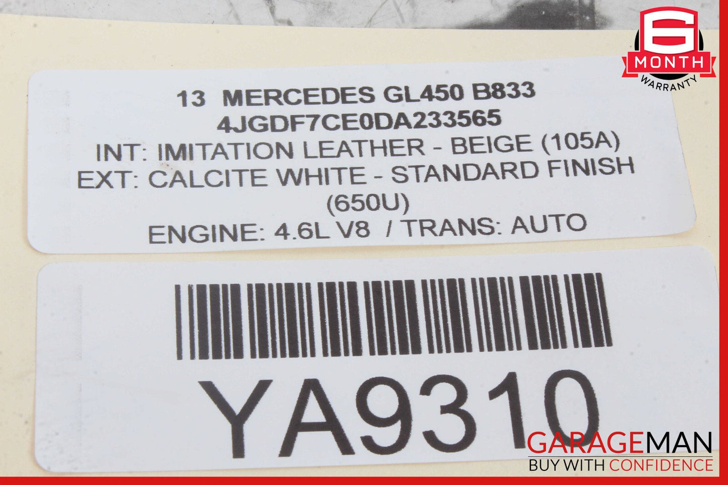 12-15 Mercedes X166 GL450 ML550 Window Regulator Motor Front Right Side OEM