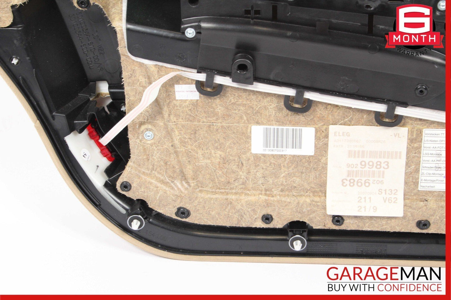07-09 Mercedes W211 E350 Front Right Side Interior Door Trim Cover Panel Brown