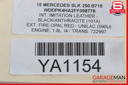 12-20 Mercedes R172 SLK250 Rear Left Convertible Trunk Lift Assist Cylinder