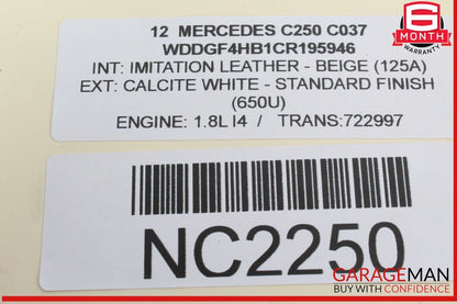 12-14 Mercedes W204 C250 C300 Front / Rear Right Side Exterior Door Handle OEM