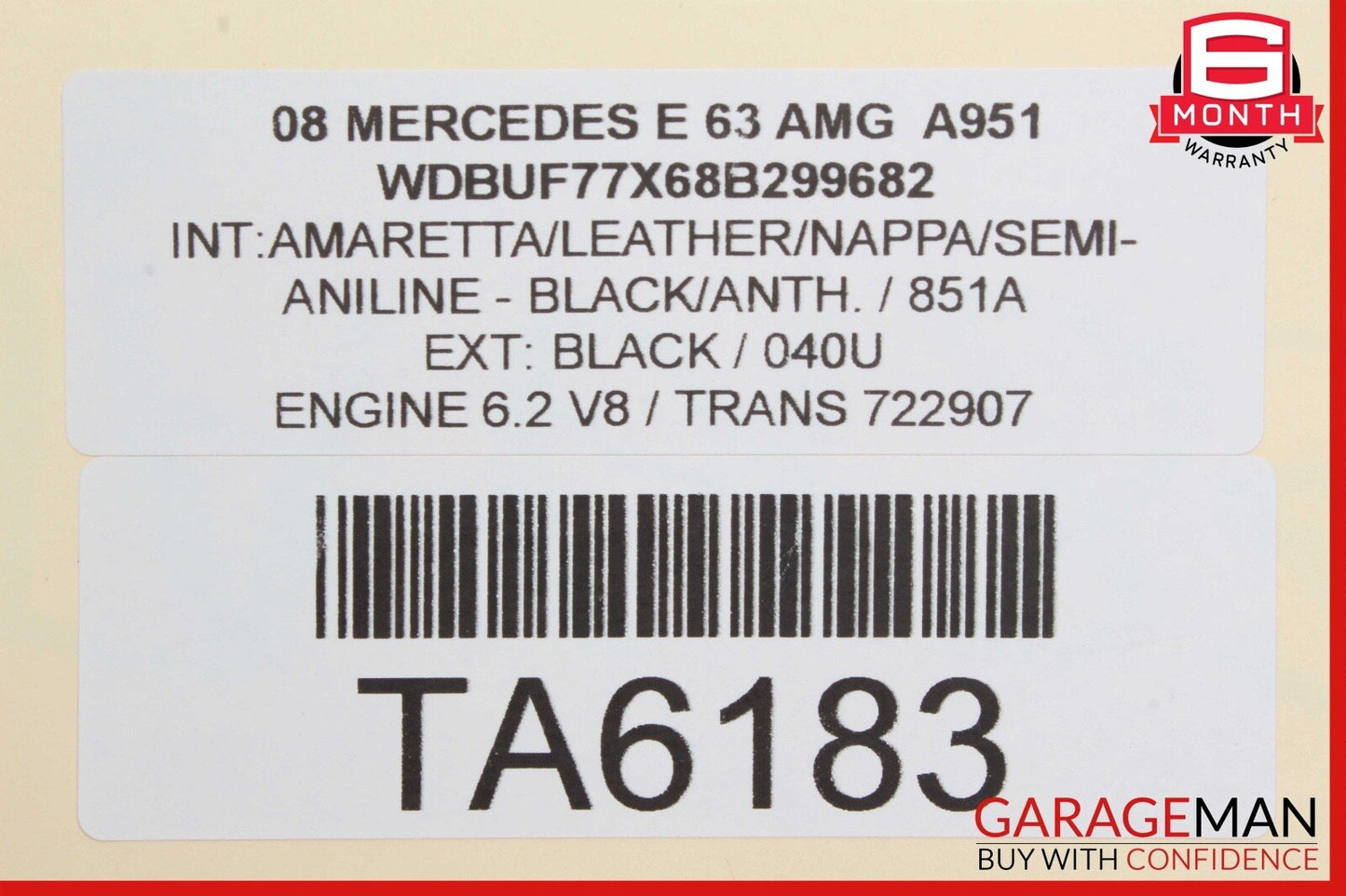 07-15 Mercedes W211 E63 SL63 S63 AMG Engine Starter Motor 0061515301 OEM