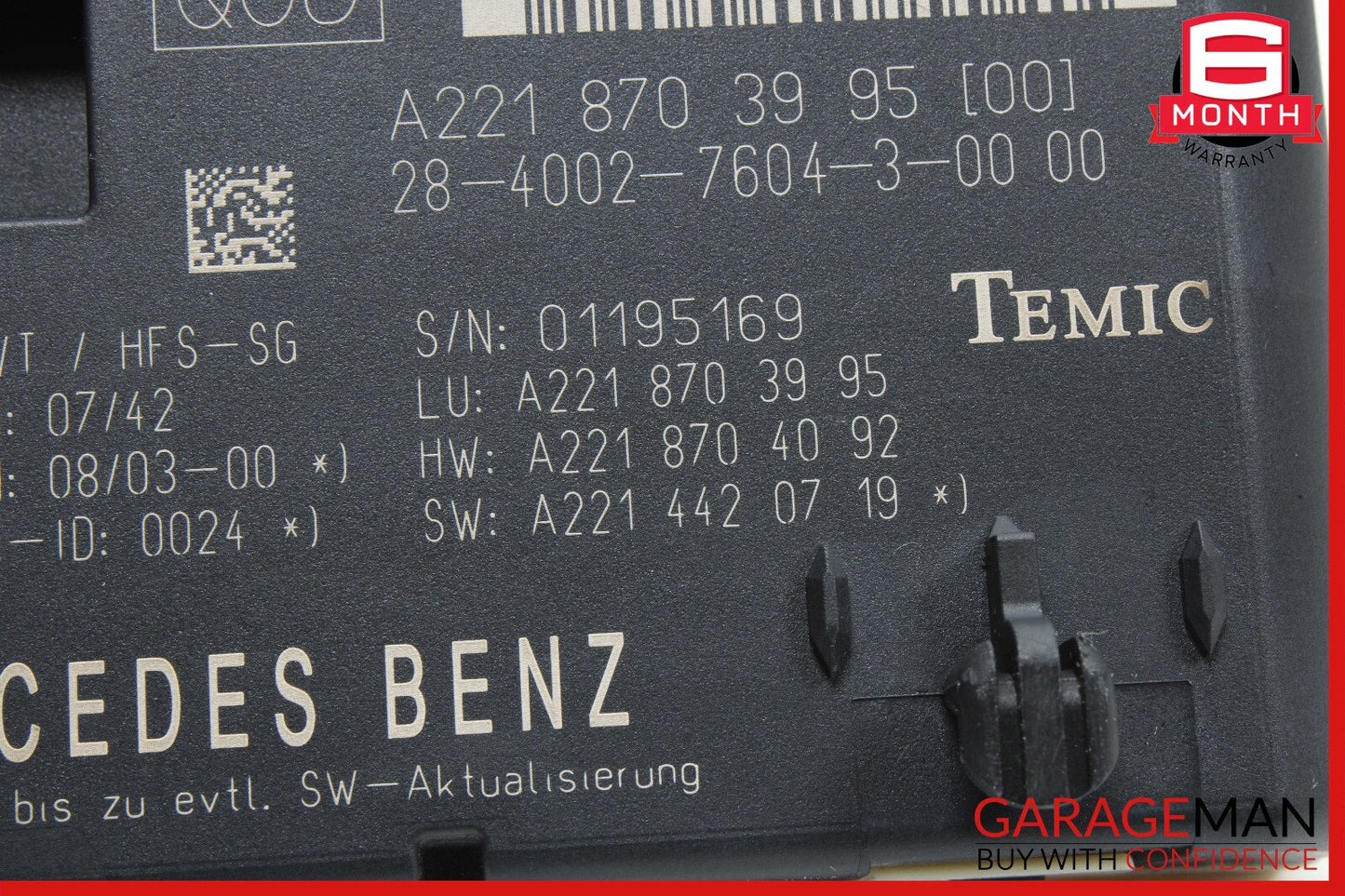 07-14 Mercedes W221 S550 CL550 Trunk Release Remote Open Close Module OEM