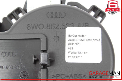 17-24 Audi S5 A4 Front Center Console Dual Drink Cup Holder 8W0862533A OEM