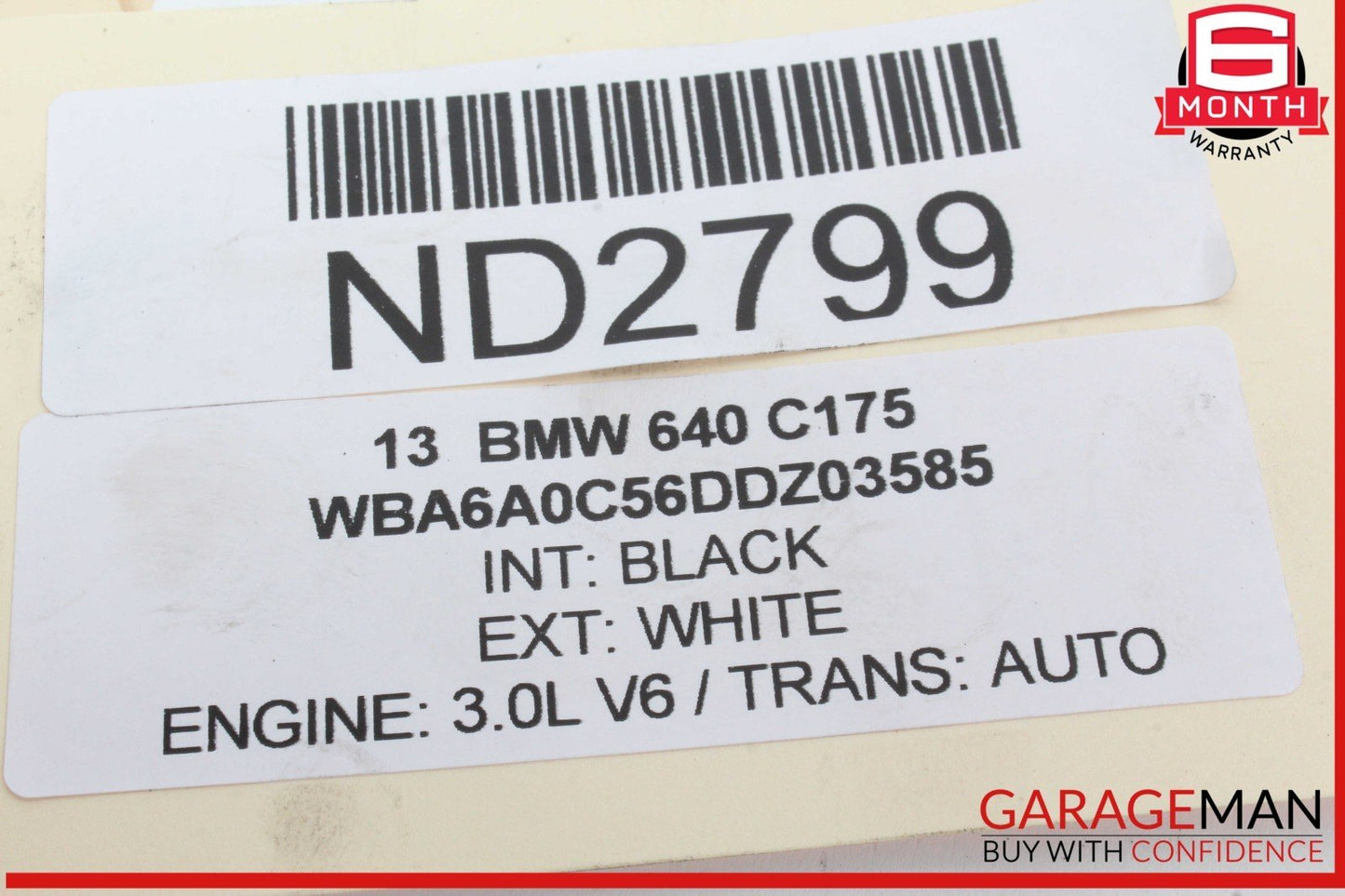 12-18 BMW 640i 650i Rear Left Driver Side Door Lock Latch Actuator 7202147 OEM