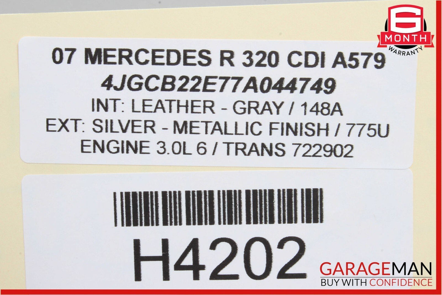 06-13 Mercedes W251 R350 R320 Rear Center Console Lighter Plug Trim Cover Grey