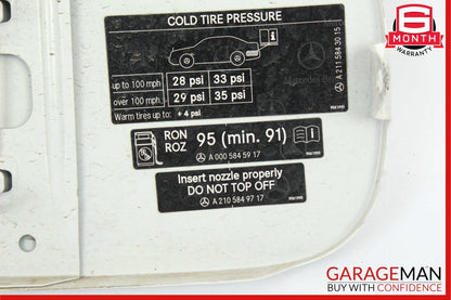 03-09 Mercedes W221 S550 E550 Sedan Fuel Gas Tank Lid Door White