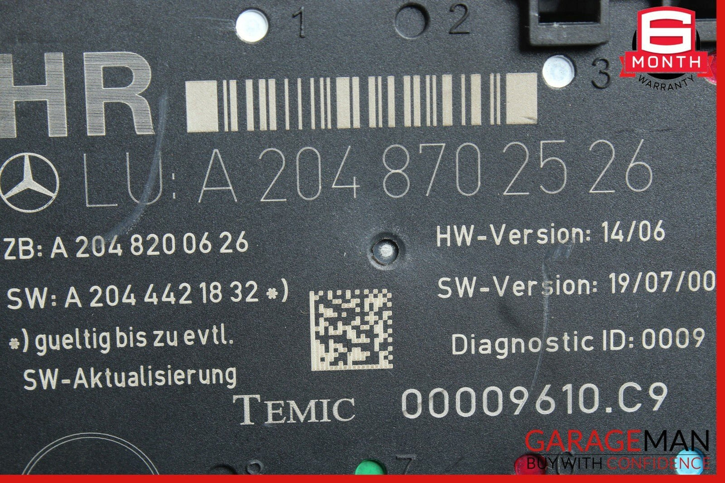08-14 Mercedes W204 C300 C350 Rear Right Side Door Control Module 2048702526 OEM