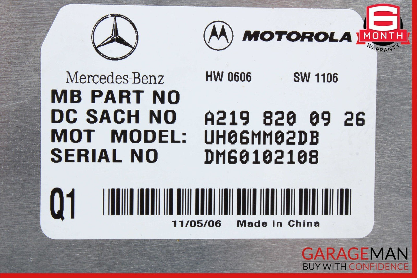 06-12 Mercedes GL450 E350 R350 E550 Communication Control Controller Module Unit