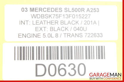 03-08 Mercedes R230 SL500 Front Right Passenger Side Under Seat Control Module