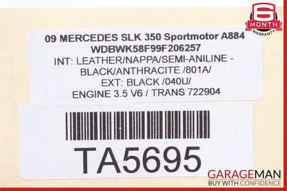 03-09 Mercedes W209 CLK350 Sportmotor Front Right Side Sunvisor Sun Visor OEM