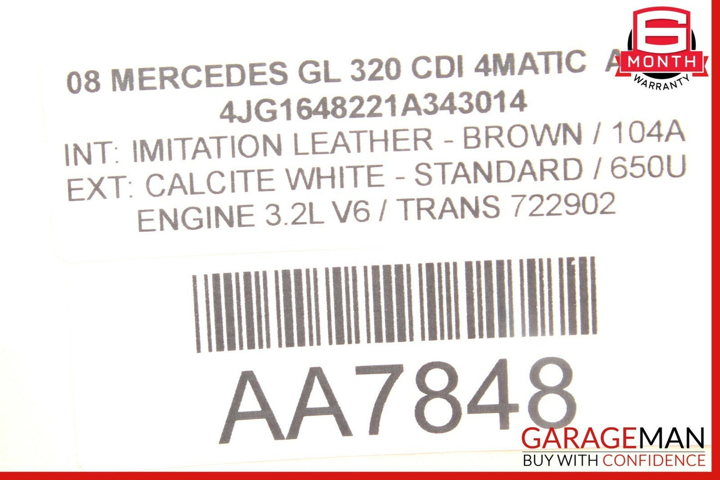 07-12 Mercedes X164 GL320 GL450 Rear Left or Right Side Air Bag Spring Shock OEM