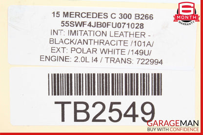 15-20 Mercedes R172 SLC300 C300 GLA250 2.0L M274 Throttle Valve Body OEM