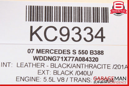 07-11 Mercedes W221 S550 CL550 S63 AMG Windshield Night Vision Camera OEM