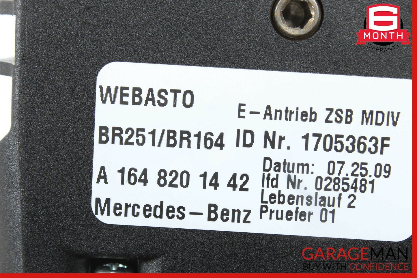 06-13 Mercedes W251 R350 ML350 GL450 Panoramic Sunroof Sun Roof Motor Unit