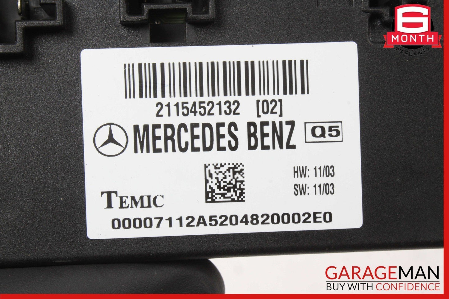 03-11 Mercedes W211 E500 CLS550 Body Control Module Unit BCM 2115452132 OEM