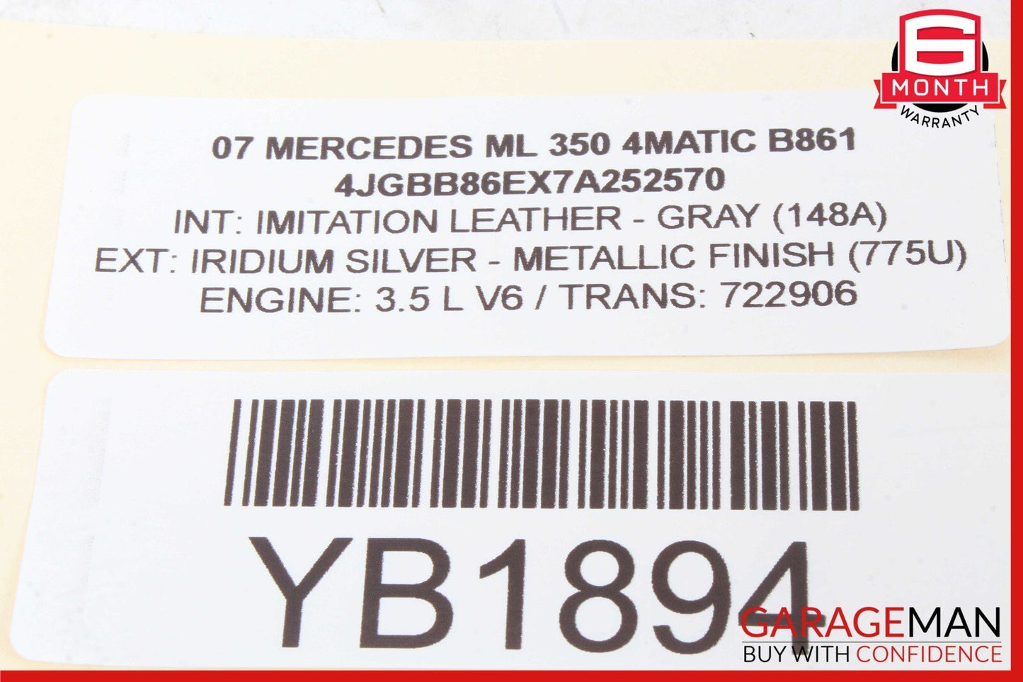 06-12 Mercedes W164 ML350 GL450 Center Console Hazard Control Switch Panel