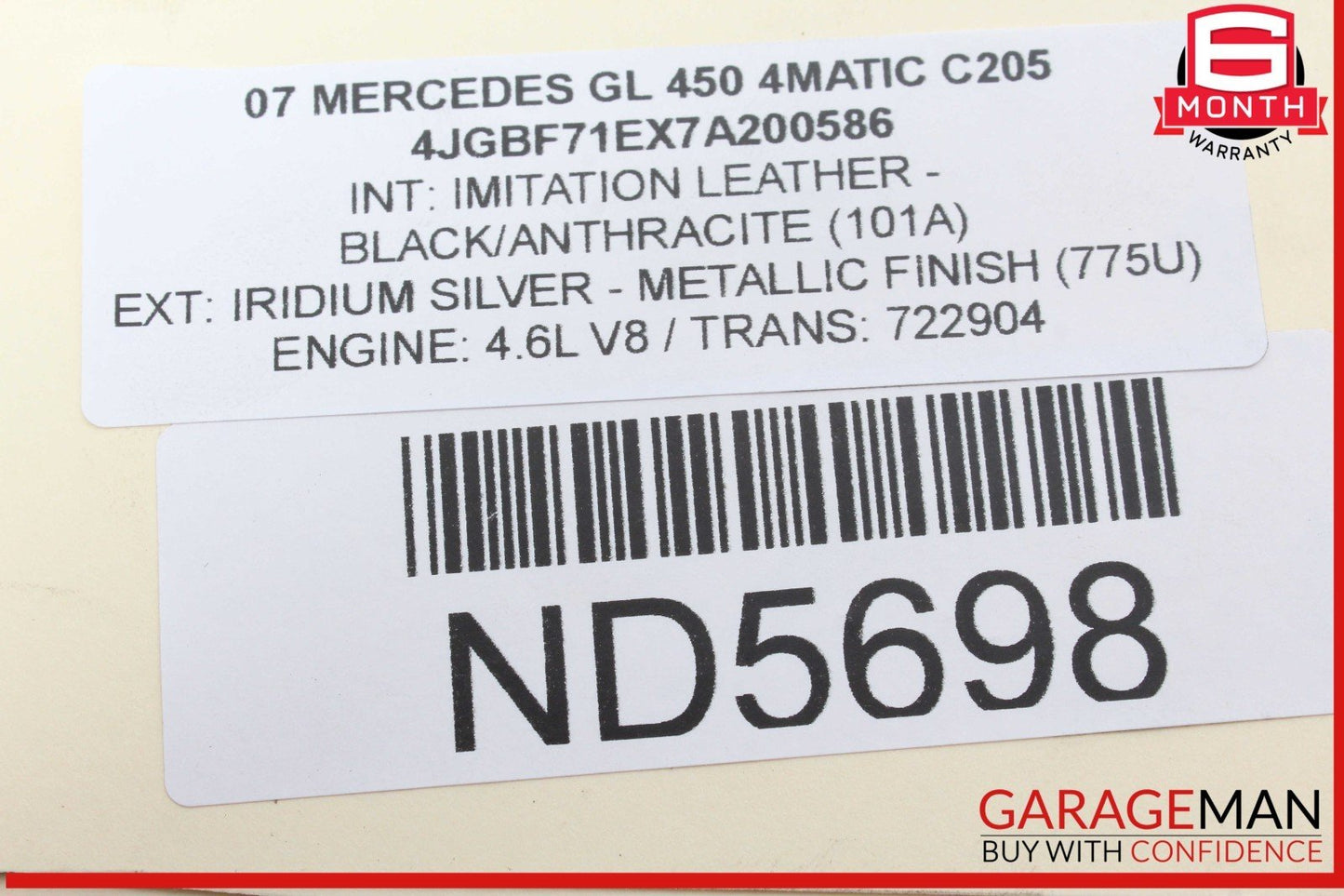 06-12 Mercedes X164 GL450 4MATIC Rear Right or Left Tie Rod Upper Control Arm