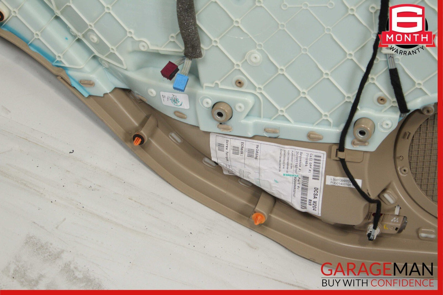 08-14 Mercedes W204 C250 C300 Rear Right Interior Door Panel Trim Assembly Beige